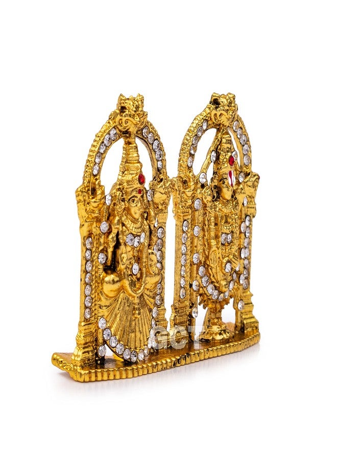 GCT Padmavathi Tirupati Balaji Idol Lord Venkateswara Idol (B-183) Antique Gold Metal Statue for Home Décor Car Dashboard Mandir Pooja Murti Temple Puja Office Table Showpiece - Image 3